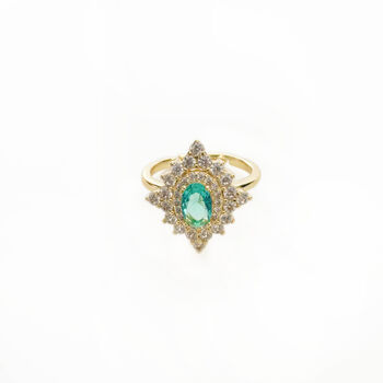Florence Azure Stone Vintage Style Adjustable Ring, 2 of 4
