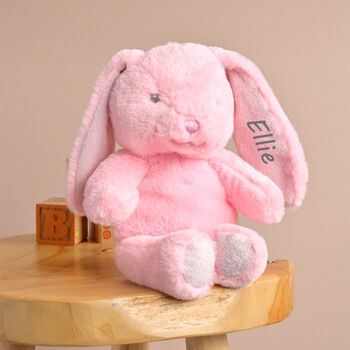 Personalised Blue Baby Boy Bunny Soft Toy, 4 of 4