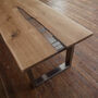 Silver Resin River Solid Wood Dining Table, thumbnail 1 of 5