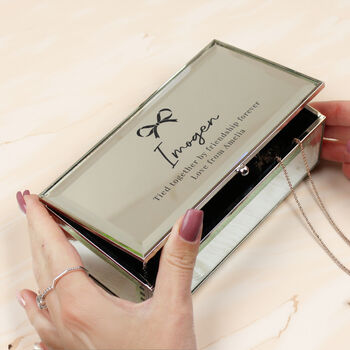 Personalised Bow Mirrored Jewellery Box, 3 of 5