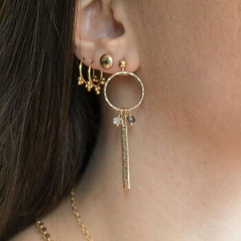 Gravity Earrings 14k Gold Filled And Herkimer Diamonds, 3 of 8
