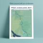 Personalised West Highland Way Map Art Print, thumbnail 4 of 9