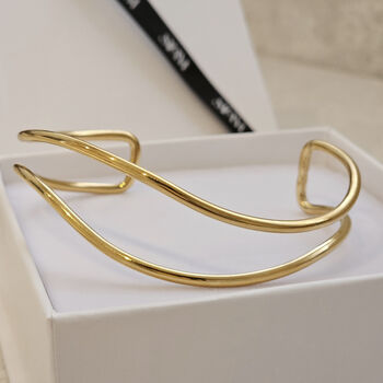 Double Curved Bangle Non Tarnish Waterproof, 2 of 8