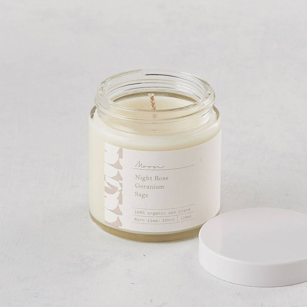 moon organic coconut wax candle 120ml by evermore | notonthehighstreet.com