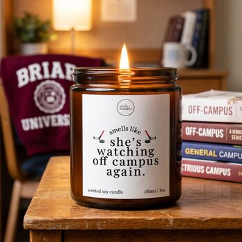 Watching Off Campus Again Candle, Hockey Romance Gifts, 3 of 12