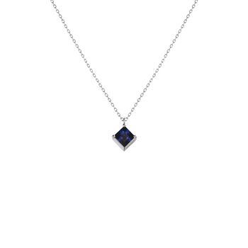 Sterling Silver Pendant Birthstone Necklace September Sapphire, 5 of 7
