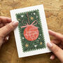 Merry And Bright Vibrant Contemporary Christmas Card, thumbnail 1 of 4