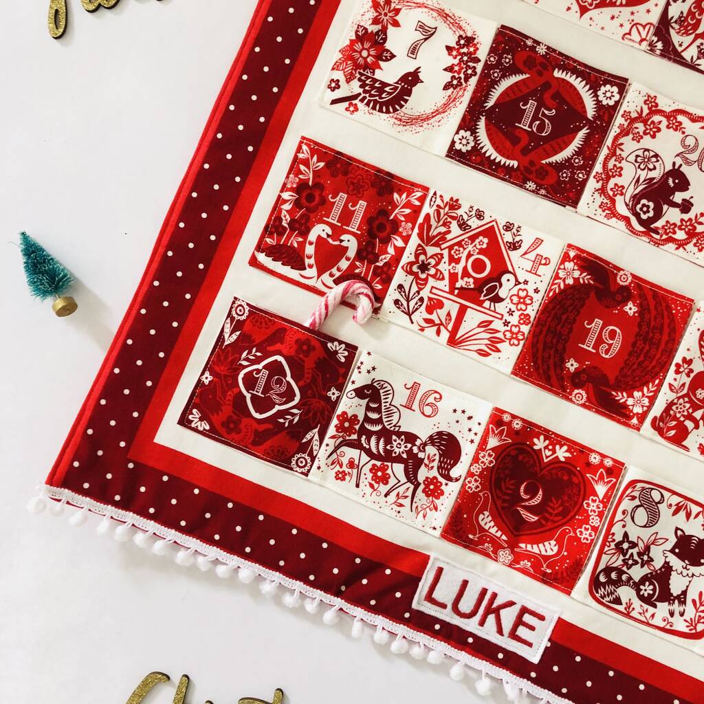 Traditional Handmade Personalised Advent Calendar By Lily & Giraffe