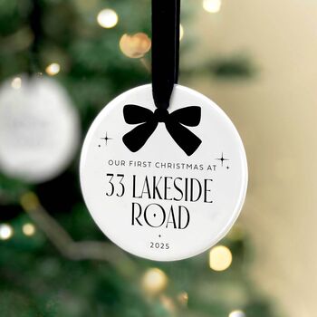 First Christmas In New Home Personalised Ceramic Bauble, 2 of 10