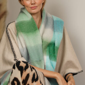 Colour Block Chunky Squares Check Blanket Scarf, 7 of 12