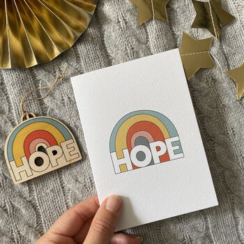 Hope Christmas Card With Removable Wooden Decoration, 2 of 3
