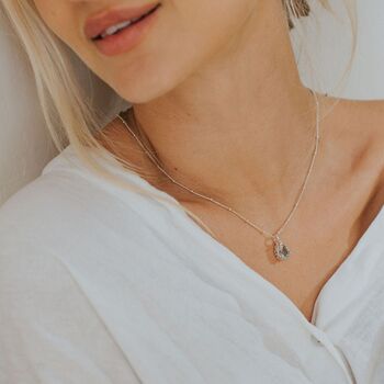 Silver Green Quartz Necklace Alba, 2 of 3