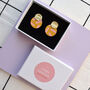 Leather Double Colour Stud Earrings, thumbnail 7 of 8
