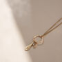 Astralis X 14k Gold Filled Textured Zirconia Necklace, thumbnail 5 of 5