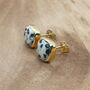 Gold Vermeil Plated Dalmatian March Birthstone Earrings, thumbnail 5 of 7