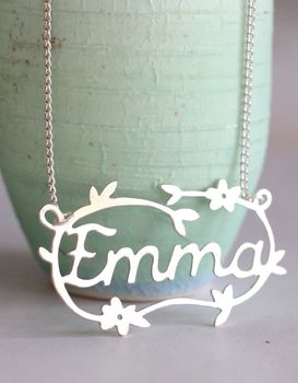 Handmade Silver Decorative Name Necklace, 3 of 10