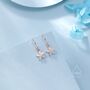 Sterling Silver Dainty Cz Flower Drop Dangle Earrings, thumbnail 5 of 11