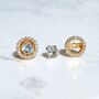 Blue Topaz Stud Earrings With Removable Halo, thumbnail 5 of 10