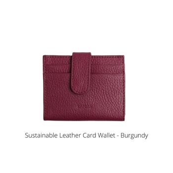Sustainable Leather Card Wallet, 3 of 9