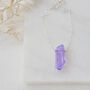 925 Silver And Raw Cut Purple Agate Crystal Necklace, thumbnail 3 of 5