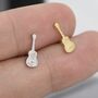 Sterling Silver Tiny Acoustic Guitar Stud Earrings, thumbnail 3 of 11