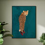 Custom Personalised Cheetah Wearing Heels Art Print, thumbnail 1 of 10