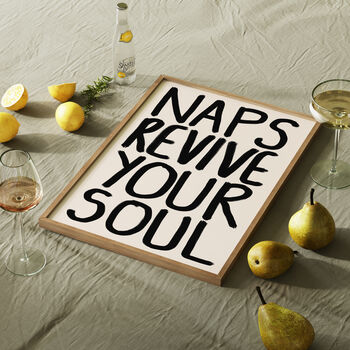 Naps Revive Your Soul Bedroom Wall Art Print, 8 of 10