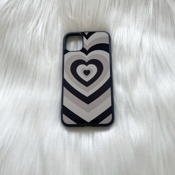 Blue, Grey, Green, Lilac Hearts Phone Case, 3 of 6