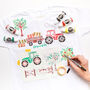 Tractor And Diggers Kids T Shirt Painting Craft Kit Box, thumbnail 2 of 12