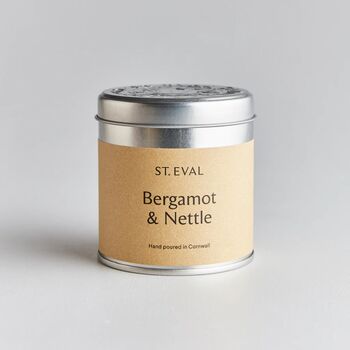 Bergamot And Nettle Scented Tin Candle, 2 of 5