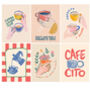 Set Of Six Coffee Themed Print Bundle, thumbnail 5 of 5