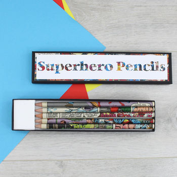 Set Of Five Superhero Pencils, 2 of 7