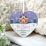 First Christmas New Home Ceramic Heart Hanging Decoration Bauble + Gift Box, thumbnail 3 of 7
