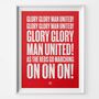 Manchester United 'Glory Glory' Football Song Print, thumbnail 1 of 3