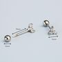 Sterling Silver Crystal Screw Back Stud Earrings, thumbnail 3 of 4