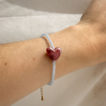 Delicate Blue Bead And Pink Heart Necklace, 6 of 6