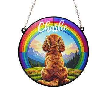 Cocker Spaniel Rainbow Bridge Stained Glass Effect Suncatcher, 7 of 7