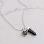 The En Pointe Black Tourmaline Gemstone Necklace, Silver, thumbnail 3 of 10