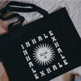Black 'Inhale Exhale' Recycled Shopper Bag, thumbnail 2 of 5