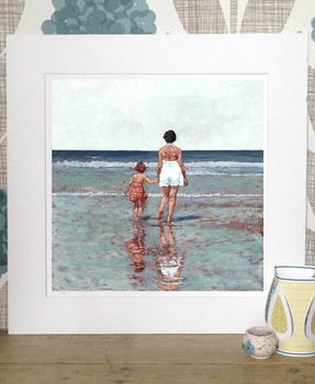 mother and daughter beach print by studio 7 art | notonthehighstreet.com
