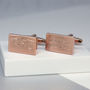 Engraved World Map And Coordinates Cufflinks, thumbnail 2 of 3