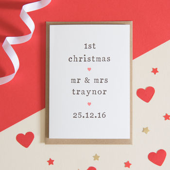 Personalised Couple's 1st Christmas Card, 3 of 3