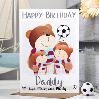 Personalised Daddy Bear Football Birthday Card, 6 of 12