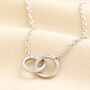 Stainless Steel Interlocking Rings Necklace In Silver, thumbnail 1 of 4
