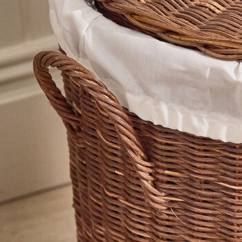 Aden Round Rattan Laundry Basket, 4 of 5
