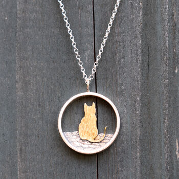 Gold Cat Necklace, 2 of 3