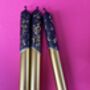Black And Gold Glitter Christmas Candles, thumbnail 1 of 4