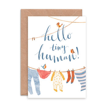 'Hello Tiny Human' Greeting Card, 2 of 2