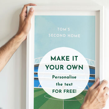 Chelsea Football Stadium Art Print Personalised Gift, 5 of 6