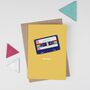 Rainbow Retro Mixtape 'Lets Dance' Birthday Card, thumbnail 3 of 5